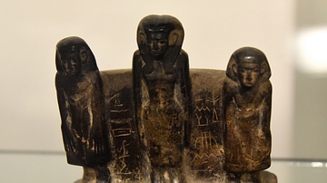 Woman & Two Sons, Middle Kingdom Statuette