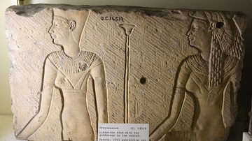 Ptolemaic Slab with Two Goddesses