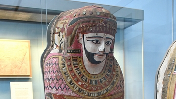 Painted anthropoid mummy case of a man