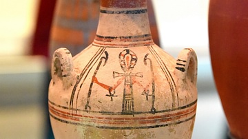 Pottery Jar with Ankh Sign
