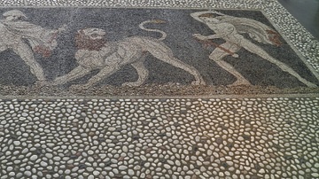 Lion Hunt Pebble Mosaic from Pella
