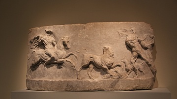 Relief of Alexander the Great Hunting a Lion