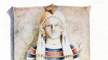 Priestess of Isis on a Carthaginian Sarcophagus Lid