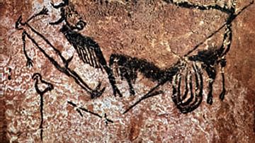 Wounded Bull, Man & Bird, Lascaux Cave