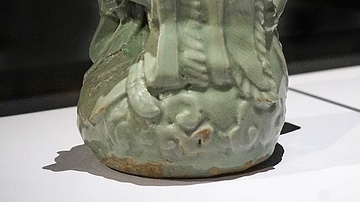 Taoist Figure Celadon Pitcher, Goryeo Dynasty