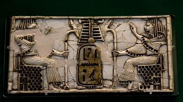 Nimrud Ivory Plaque of Two Seated Figures