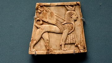 Nimrud Ivory Panel of a Winged Sphinx