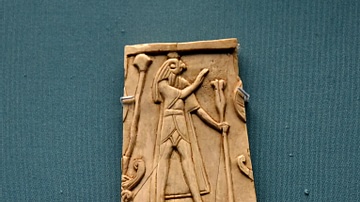 Nimrud Ivory Panel of a Falcon-headed God