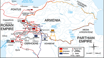 Map of the Roman-Parthian War, 61-63 CE