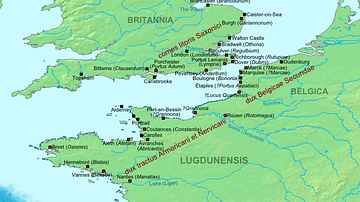 Map of the Saxon Shore, c. 380 CE