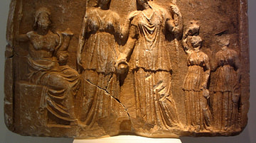 Persephone, Demeter, & Pluto Marble Plaque, Tegea.