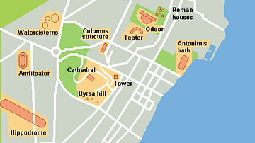 Map of Roman Buildings in Carthage