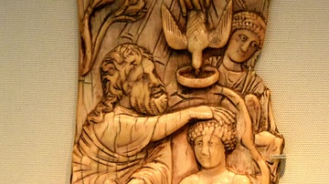 Byzantine Ivory Panel Depicting the Baptisim