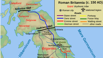 Map of Roman Britain, 150 AD