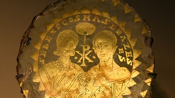 Roman Decorative Glass Medallion