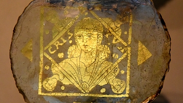 Decorative Glass Medallion Depicting Christ