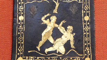 Bronze Plaque Showing Cupids Wrestling & Boxing