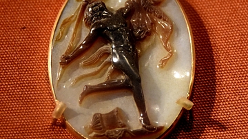 Sardonyx Cameo Showing a Dancing Satyr