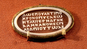 Sardonyx Cameo Showing Nonsense Greek Inscription