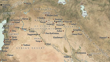 Map of Mesopotamia, 2000-1600 BCE