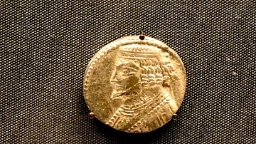 Silver Coin of the Parthian King of Kings Farhad IV