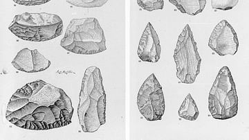 Drawings of Middle Palaeolithic Tools: Points & Scrapers