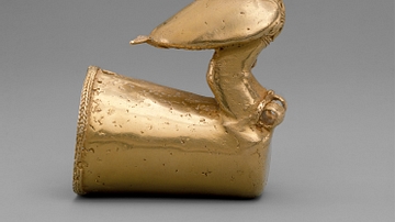 Gold Staff Finial, Zenu Culture