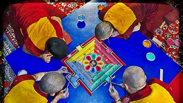 Monks Working on a Sand Mandala