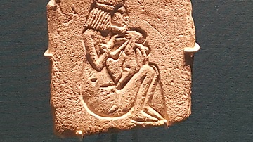Egyptian Relief Of A Woman & Child