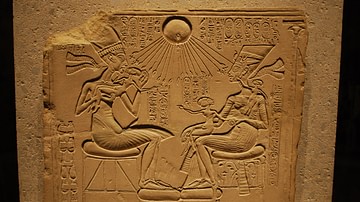 Akhenaten and the Royal Family Blessed by Aten
