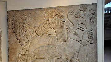 Assyrian Apkallu Holding a Deer