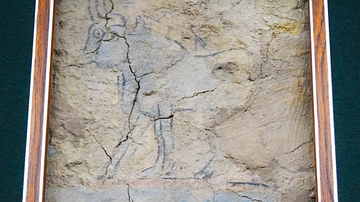 Urartian Mural Fragment of Two Bulls