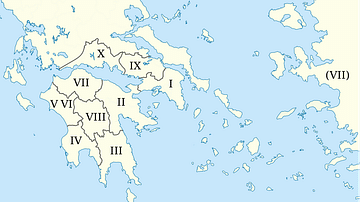 Pausanias' locations in his Description of Greece