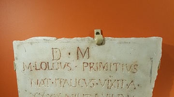 Tombstone Of Marcus Lollius Primitius