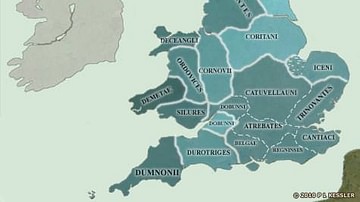 Map of the British Isles in AD 43