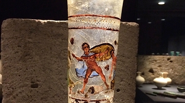 Roman Painted Goblet with Achilles