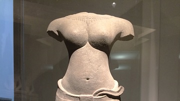 Khmer Feminine Divinity Sculpture