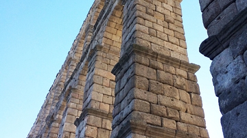 View of the Roman Aqueduct in Segovia, Spain