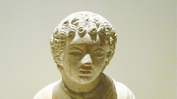 Bust of a Roman Boy on a Pedestal