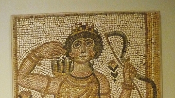 Floor Mosaic with the Goddess Artemis