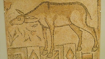 Byzantine Floor Mosaic with Donkey