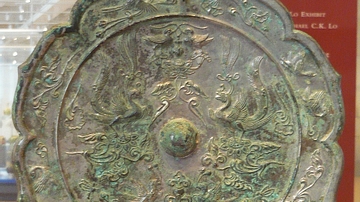 Chinese Bronze Mirror with Phoenix Motif
