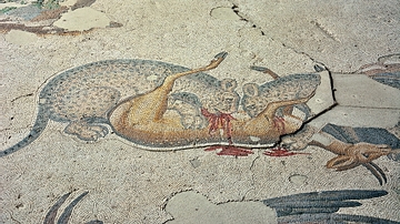 Leopards Hunting Deer, Byzantine Mosaic