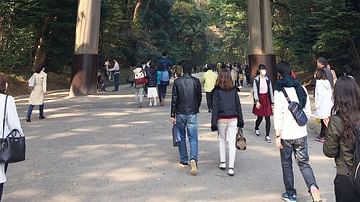 Torii Gate at Meiji Jingu Shrine in Tokyo