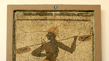 Roman Mosaic of an Aethiopian Fisherman