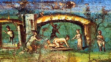 Fresco of a Love Scene on the Nile