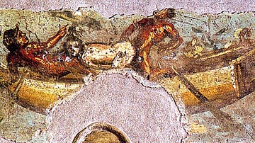 Roman Fresco of a Love Scene on the Nile
