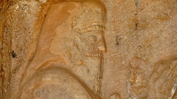 Headdress Detail, Rock-Cut Tombs of Qizqapan