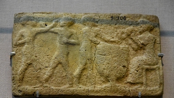 Mesopotamian Boxers & Musicians Plaque