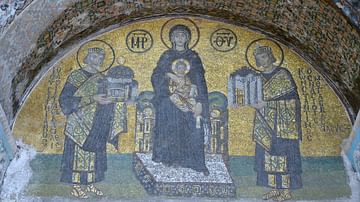 Mosaic with the Virgin Mary, Constantine and Justinian, Hagia Sophia